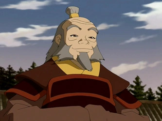 El tío Iroh sonríe con el cielo de fondo